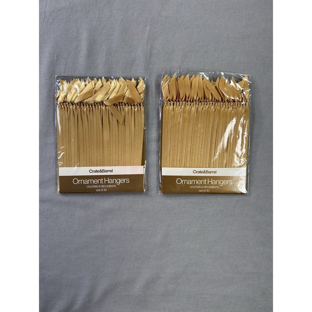 Crate‎ & Barrel Gold Ornament Hangers 2 Packs Of 30 New